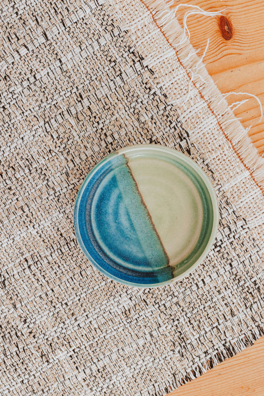 Ceramic handmade small dish - Glazed in sea colours