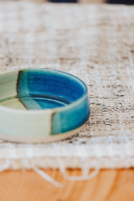 Ceramic handmade dip bowl - Glazed in sea colours