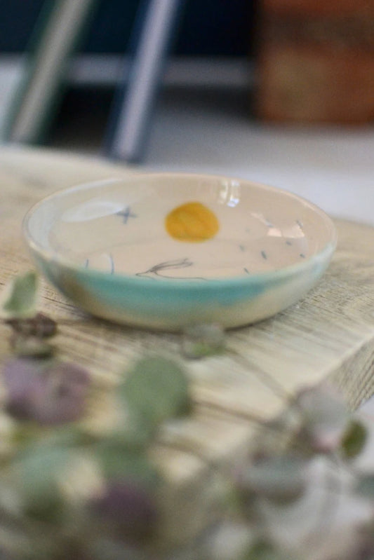 Ceramic handmade small dish - Hare design