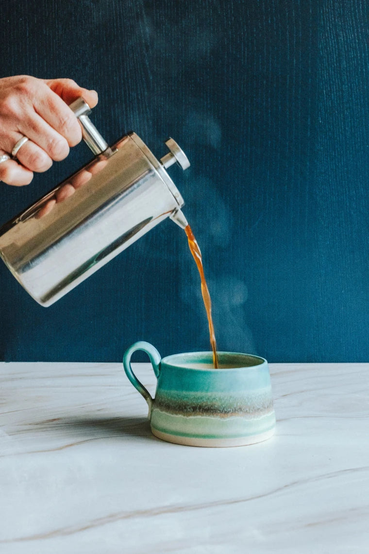 Ceramic handmade stoneware mug or cup - Glazed in sea colours