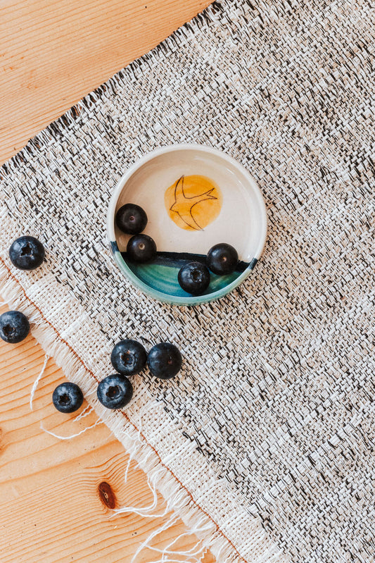 Ceramic handmade small dish - Swift Golden Sun collection