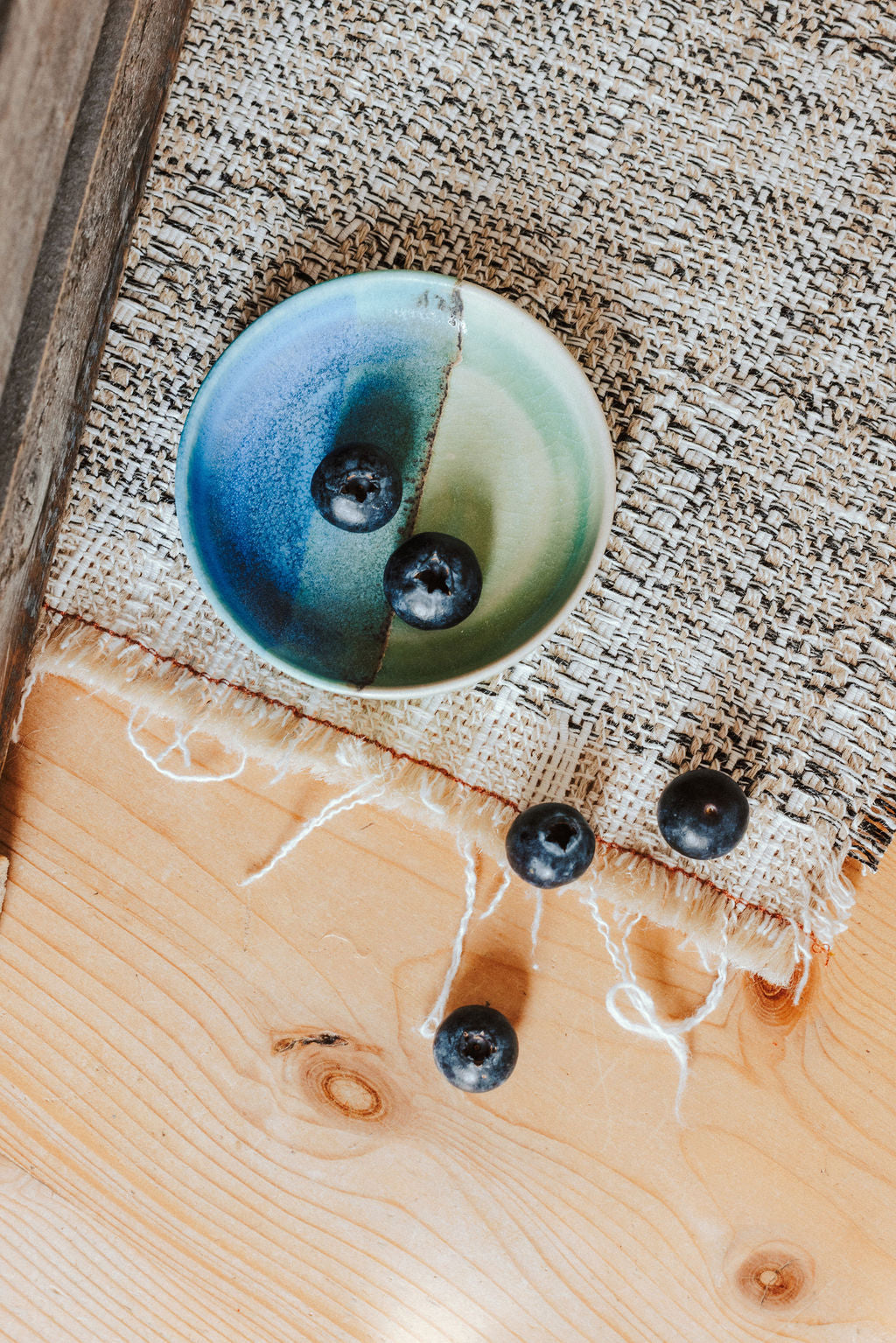 Ceramic handmade small dish - Glazed in sea colours