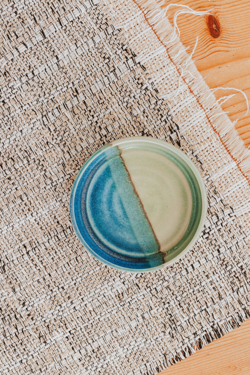 Ceramic handmade small dish - Glazed in sea colours