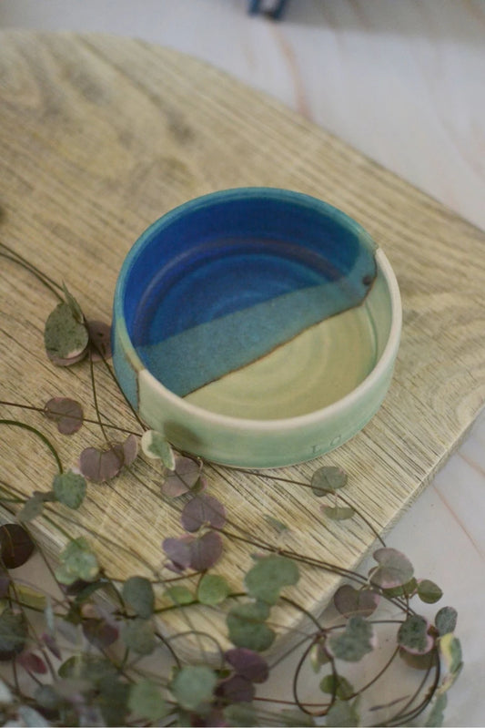 Ceramic handmade dip bowl - Glazed in sea colours