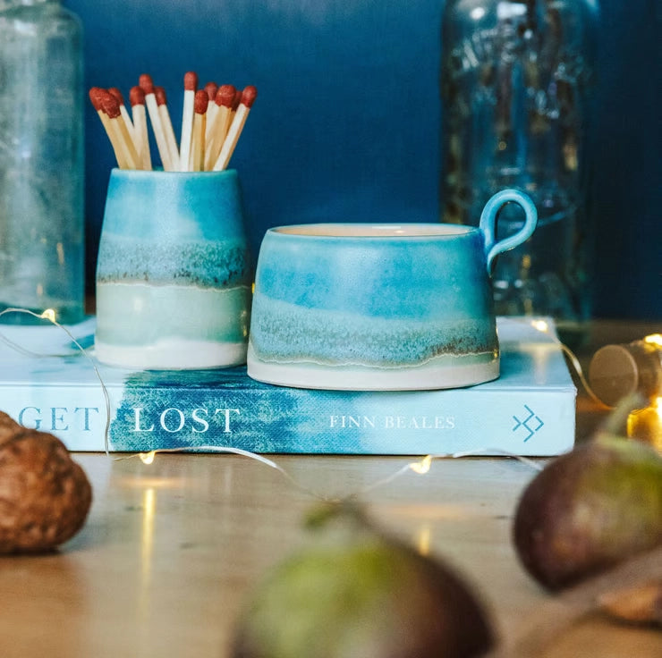 Lorna Gilbert Ceramics handmade ceramic tealight holder in Skyline design