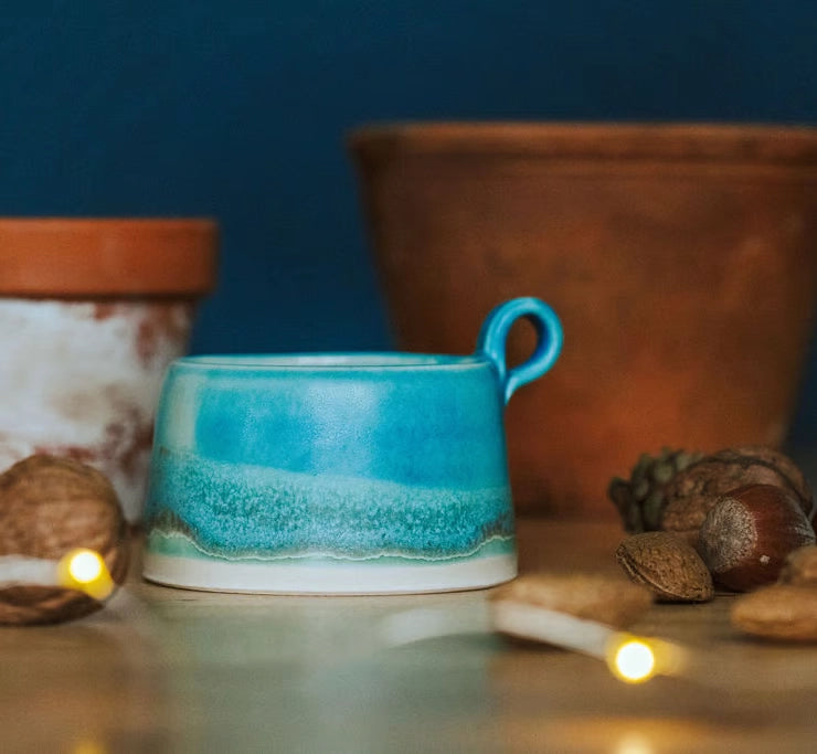 Lorna Gilbert Ceramics handmade ceramic tealight holder in Skyline design