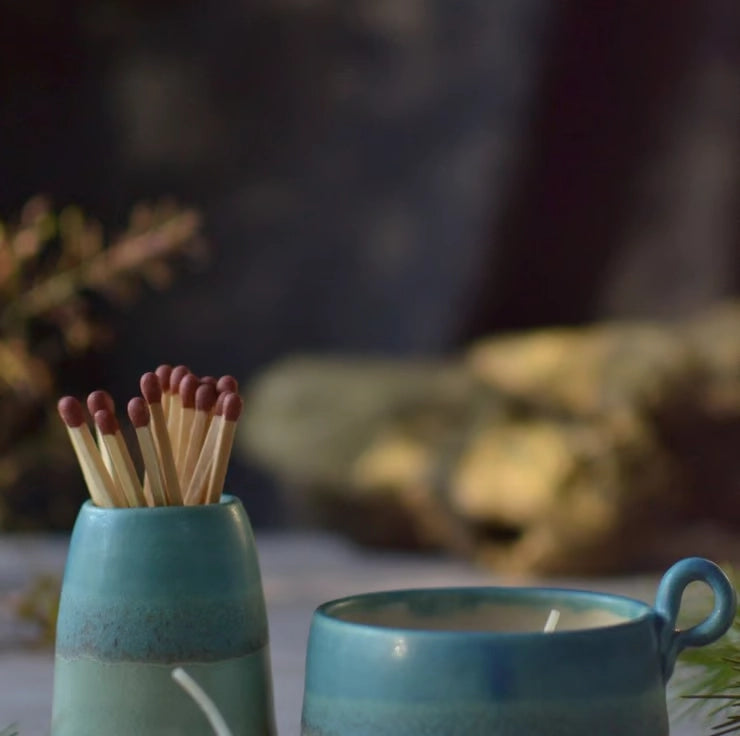 Lorna Gilbert Ceramics handmade ceramic tealight holder in Skyline design