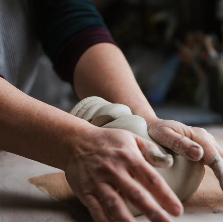 Lorna Gilbert Ceramics Working the clay