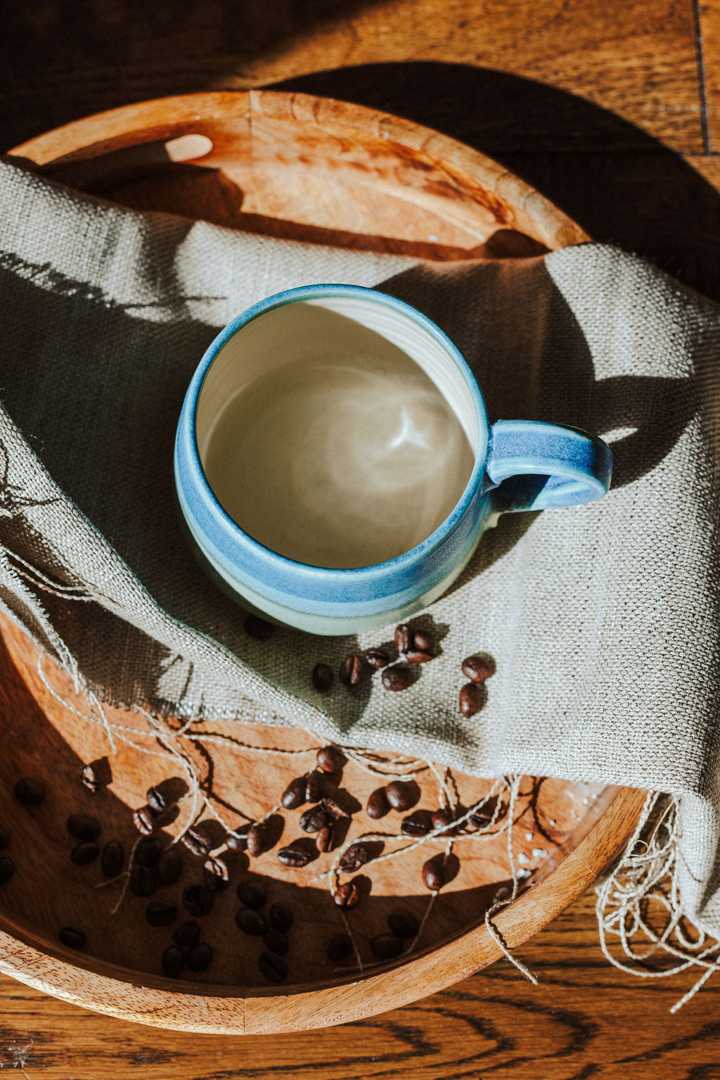 Ceramic handmade stoneware mug or cup - Glazed in sea colours
