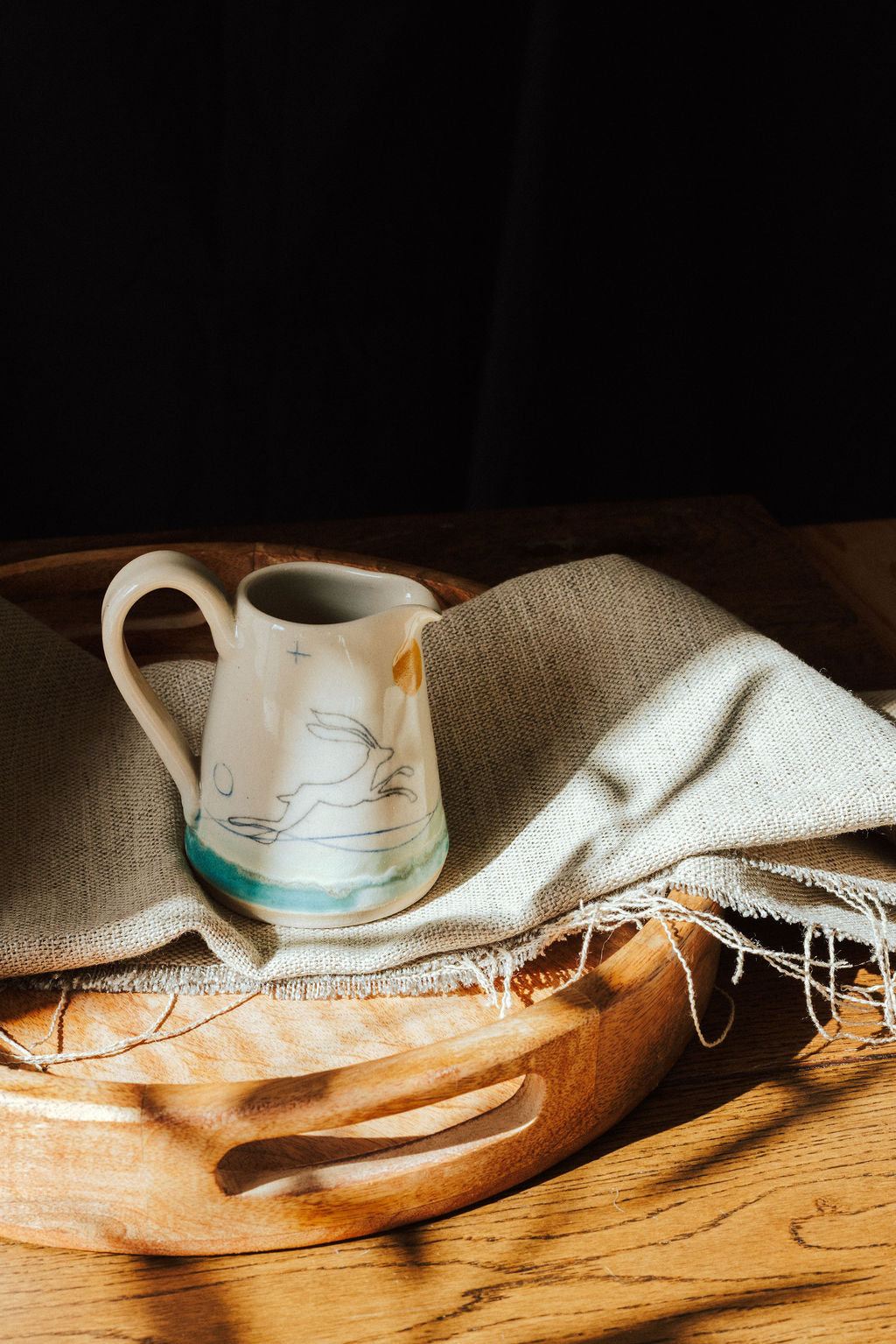 Handmade ceramic small jug - Hare design