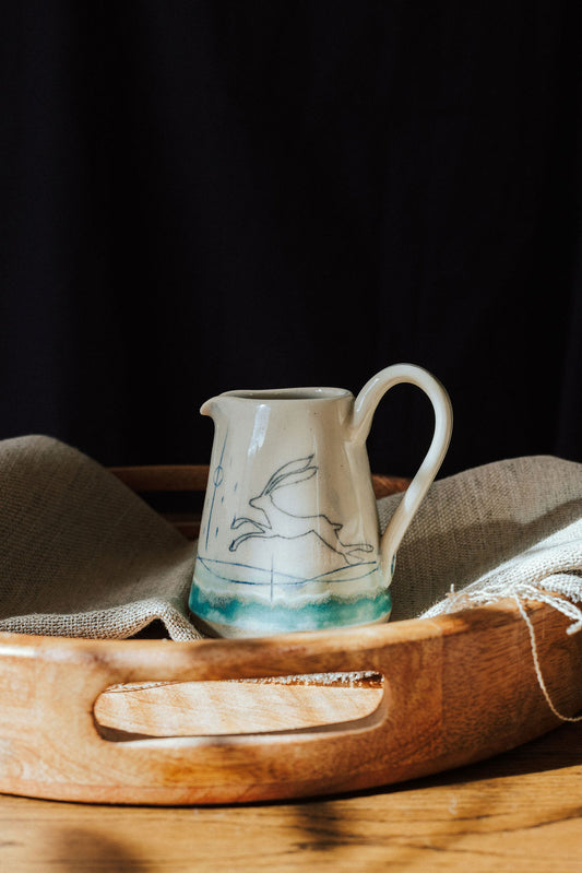 Handmade ceramic small jug - Hare design